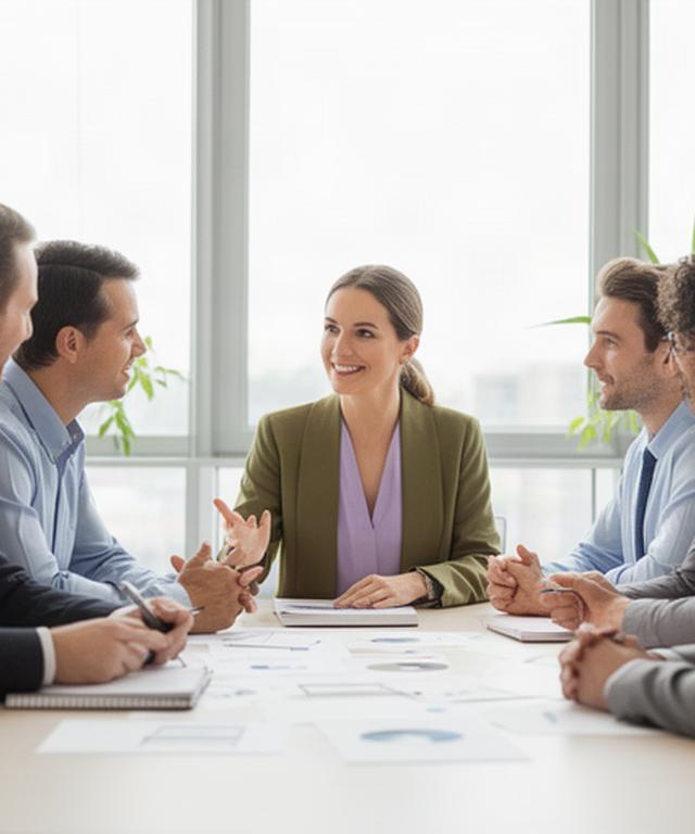 Consulente HR e manager riuniti attorno a un tavolo con documenti organizzativi in un ufficio luminoso